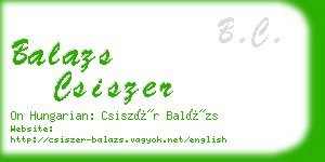 balazs csiszer business card